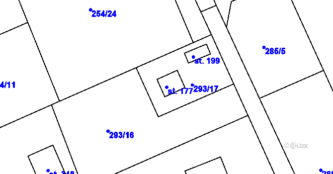 Parcela st. 177 v KÚ Skuhrov pod Brdy, Katastrální mapa