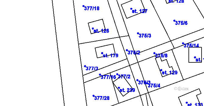 Parcela st. 179 v KÚ Skuhrov pod Brdy, Katastrální mapa