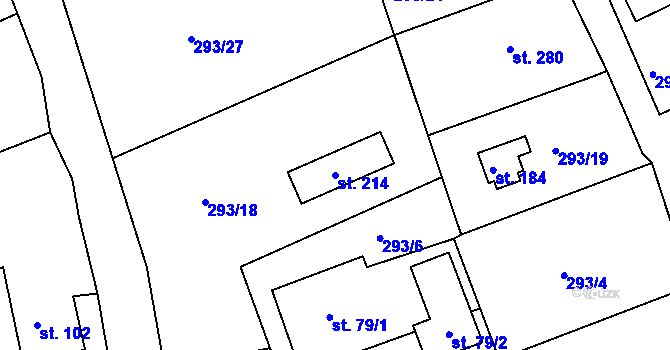 Parcela st. 214 v KÚ Skuhrov pod Brdy, Katastrální mapa
