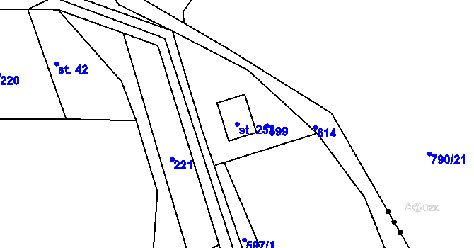 Parcela st. 255 v KÚ Skuhrov pod Brdy, Katastrální mapa