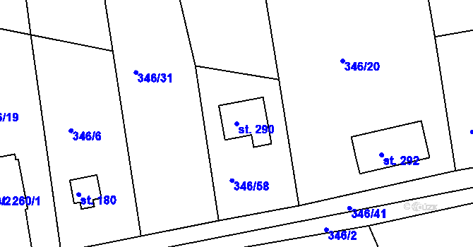 Parcela st. 290 v KÚ Skuhrov pod Brdy, Katastrální mapa