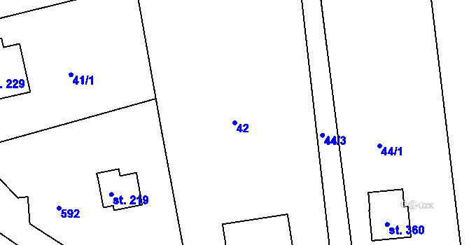 Parcela st. 42 v KÚ Skuhrov pod Brdy, Katastrální mapa