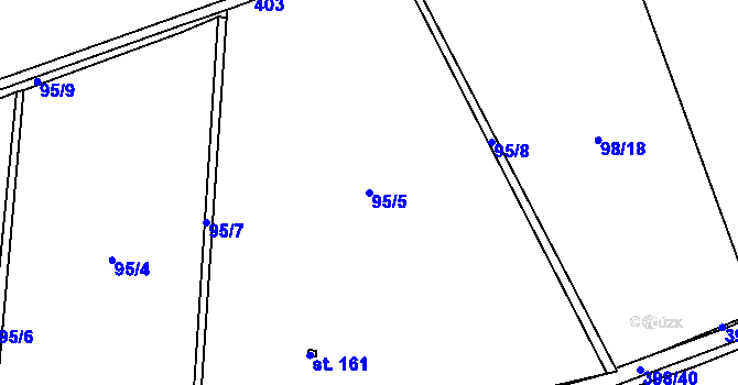 Parcela st. 95/5 v KÚ Skuhrov pod Brdy, Katastrální mapa