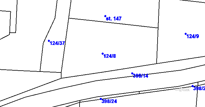 Parcela st. 124/8 v KÚ Skuhrov pod Brdy, Katastrální mapa