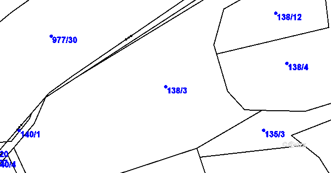 Parcela st. 138/3 v KÚ Skuhrov pod Brdy, Katastrální mapa