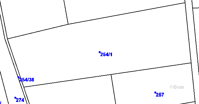 Parcela st. 254/1 v KÚ Skuhrov pod Brdy, Katastrální mapa