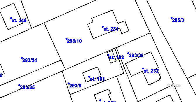 Parcela st. 293/23 v KÚ Skuhrov pod Brdy, Katastrální mapa