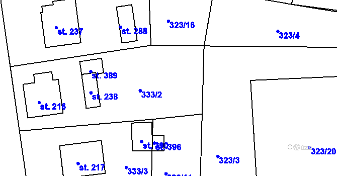Parcela st. 323/12 v KÚ Skuhrov pod Brdy, Katastrální mapa