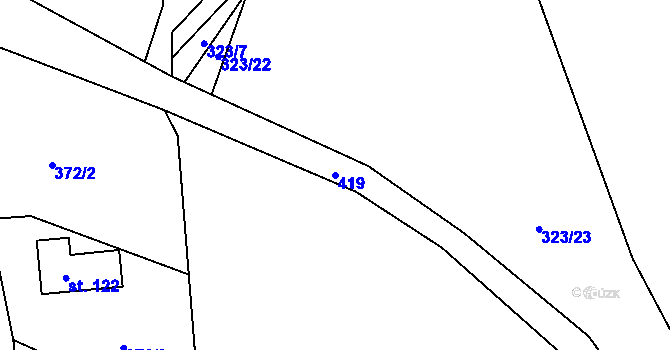 Parcela st. 419 v KÚ Skuhrov pod Brdy, Katastrální mapa