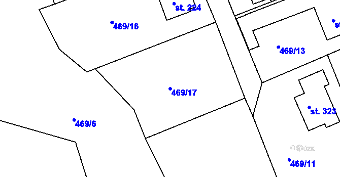 Parcela st. 469/17 v KÚ Skuhrov pod Brdy, Katastrální mapa