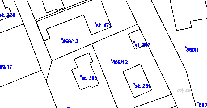 Parcela st. 469/19 v KÚ Skuhrov pod Brdy, Katastrální mapa