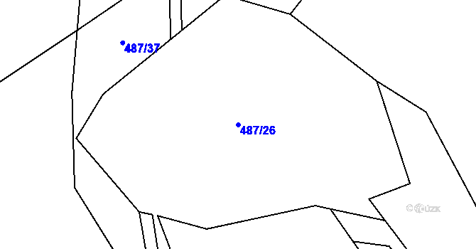 Parcela st. 487/26 v KÚ Skuhrov pod Brdy, Katastrální mapa