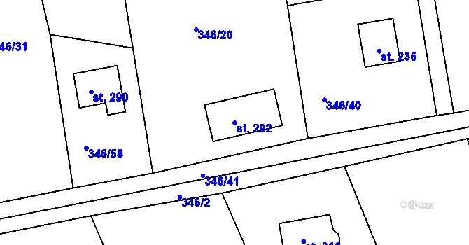 Parcela st. 292 v KÚ Skuhrov pod Brdy, Katastrální mapa
