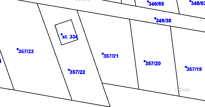 Parcela st. 357/21 v KÚ Skuhrov pod Brdy, Katastrální mapa
