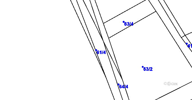 Parcela st. 61/4 v KÚ Skuhrov pod Brdy, Katastrální mapa