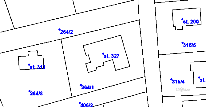 Parcela st. 327 v KÚ Skuhrov pod Brdy, Katastrální mapa