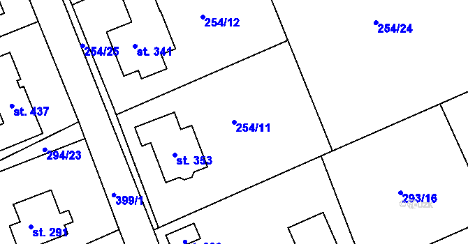 Parcela st. 254/11 v KÚ Skuhrov pod Brdy, Katastrální mapa