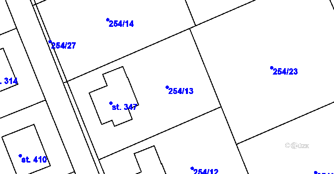 Parcela st. 254/13 v KÚ Skuhrov pod Brdy, Katastrální mapa