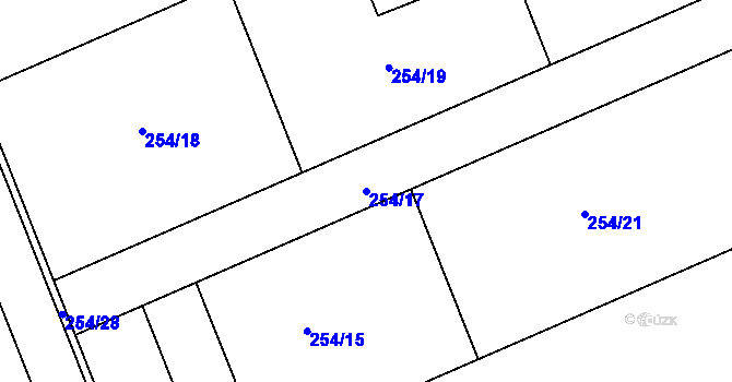 Parcela st. 254/17 v KÚ Skuhrov pod Brdy, Katastrální mapa
