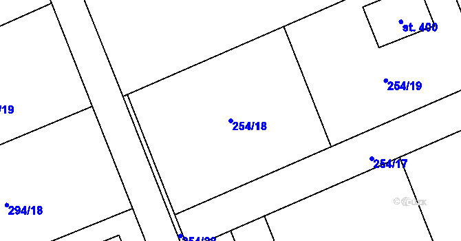 Parcela st. 254/18 v KÚ Skuhrov pod Brdy, Katastrální mapa