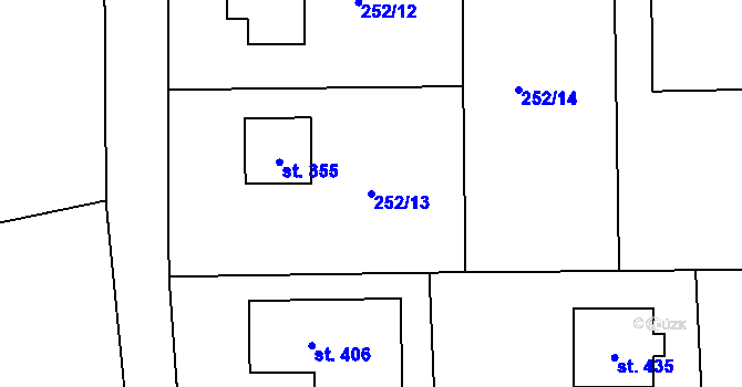 Parcela st. 252/13 v KÚ Skuhrov pod Brdy, Katastrální mapa
