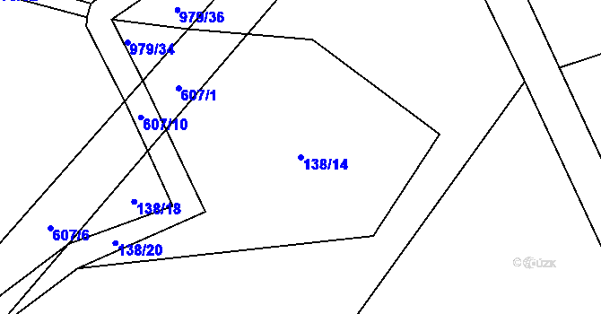 Parcela st. 138/14 v KÚ Skuhrov pod Brdy, Katastrální mapa