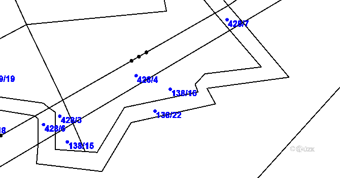 Parcela st. 138/16 v KÚ Skuhrov pod Brdy, Katastrální mapa