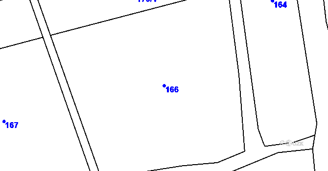 Parcela st. 166 v KÚ Skuhrov pod Brdy, Katastrální mapa