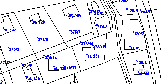 Parcela st. 375/15 v KÚ Skuhrov pod Brdy, Katastrální mapa