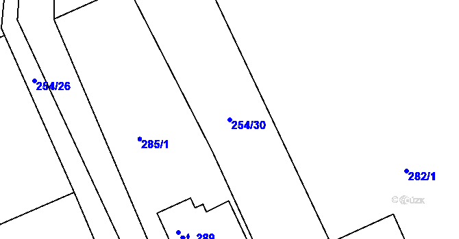 Parcela st. 254/30 v KÚ Skuhrov pod Brdy, Katastrální mapa