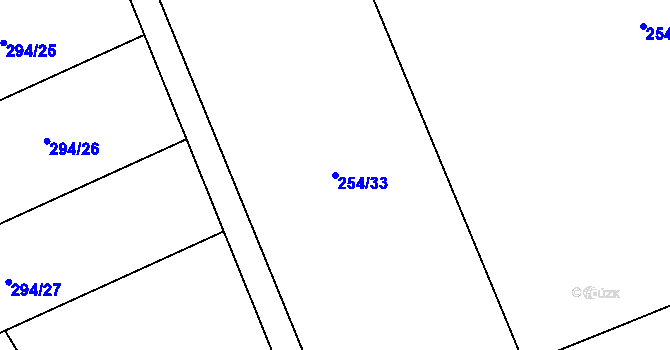 Parcela st. 254/33 v KÚ Skuhrov pod Brdy, Katastrální mapa