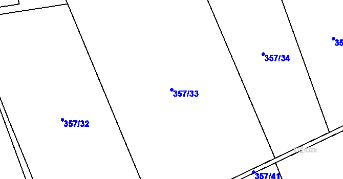 Parcela st. 357/33 v KÚ Skuhrov pod Brdy, Katastrální mapa