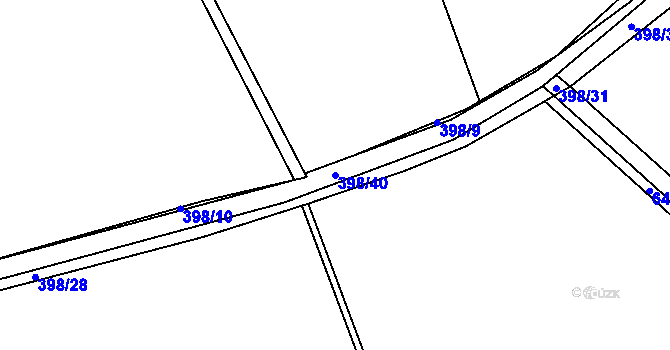 Parcela st. 398/40 v KÚ Skuhrov pod Brdy, Katastrální mapa