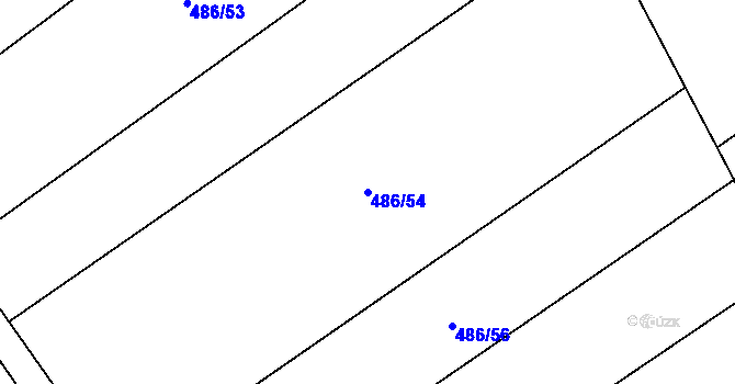 Parcela st. 486/54 v KÚ Skuhrov pod Brdy, Katastrální mapa