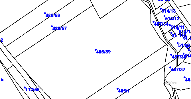 Parcela st. 486/59 v KÚ Skuhrov pod Brdy, Katastrální mapa