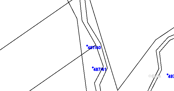 Parcela st. 487/40 v KÚ Skuhrov pod Brdy, Katastrální mapa