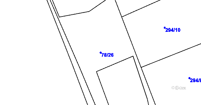 Parcela st. 78/26 v KÚ Skuhrov pod Brdy, Katastrální mapa