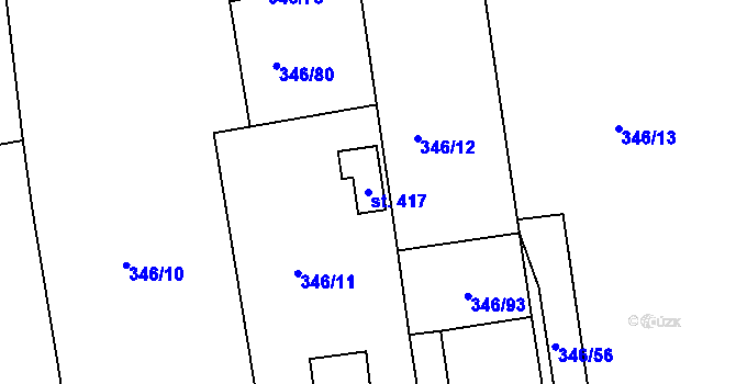 Parcela st. 417 v KÚ Skuhrov pod Brdy, Katastrální mapa