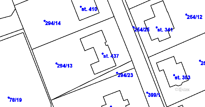 Parcela st. 437 v KÚ Skuhrov pod Brdy, Katastrální mapa
