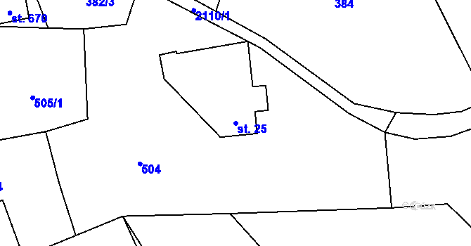 Parcela st. 25 v KÚ Skuhrov u Železného Brodu, Katastrální mapa
