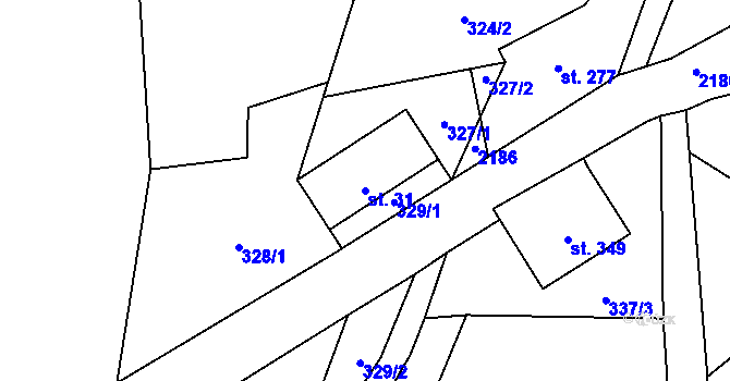 Parcela st. 31 v KÚ Skuhrov u Železného Brodu, Katastrální mapa