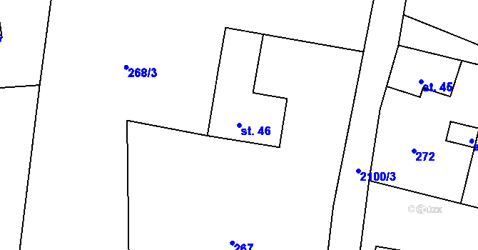 Parcela st. 46 v KÚ Skuhrov u Železného Brodu, Katastrální mapa