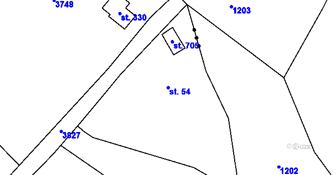 Parcela st. 54 v KÚ Skuhrov u Železného Brodu, Katastrální mapa