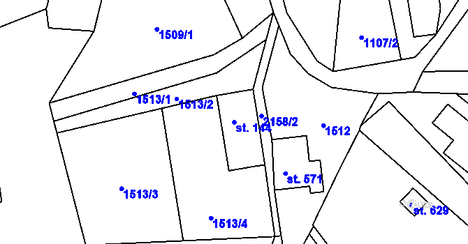 Parcela st. 144 v KÚ Skuhrov u Železného Brodu, Katastrální mapa