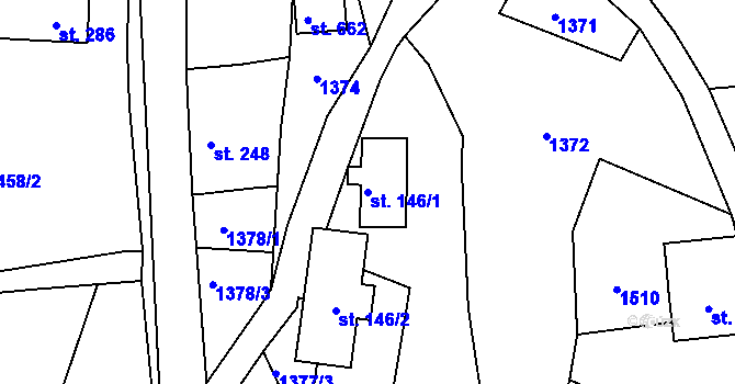 Parcela st. 146/1 v KÚ Skuhrov u Železného Brodu, Katastrální mapa