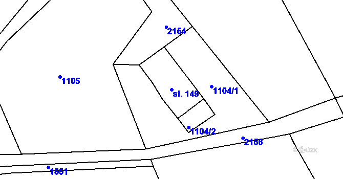 Parcela st. 149 v KÚ Skuhrov u Železného Brodu, Katastrální mapa