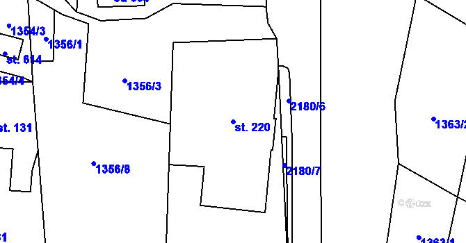 Parcela st. 220 v KÚ Skuhrov u Železného Brodu, Katastrální mapa