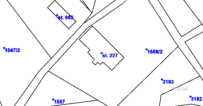 Parcela st. 227 v KÚ Skuhrov u Železného Brodu, Katastrální mapa