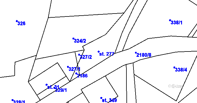 Parcela st. 277 v KÚ Skuhrov u Železného Brodu, Katastrální mapa