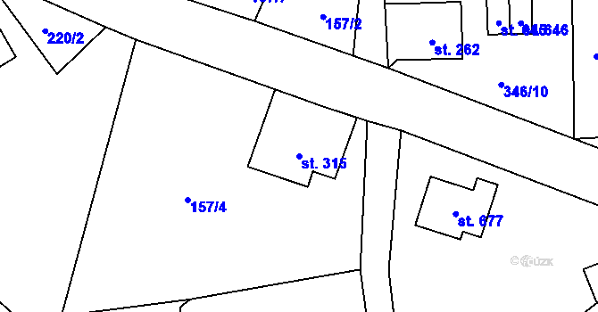 Parcela st. 315 v KÚ Skuhrov u Železného Brodu, Katastrální mapa